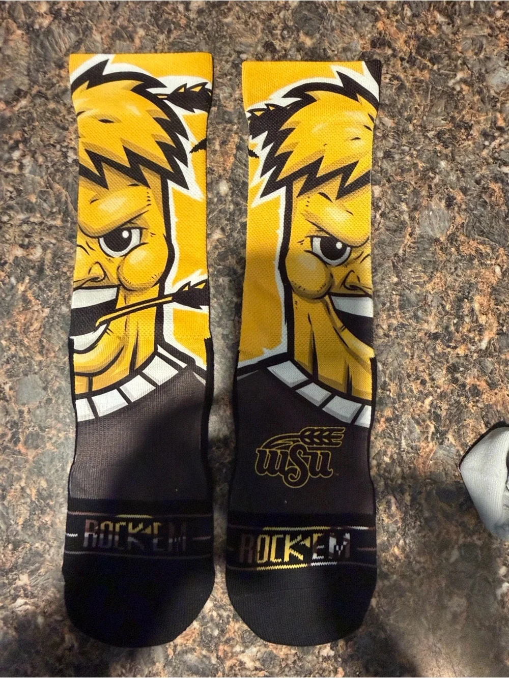 Yellow & Black Kids Athletic Crew Socks